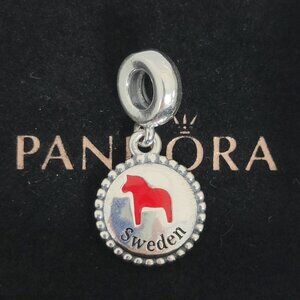 Pandora Dala Horse Schweden Schriftzug Sweden und schwedisches Dalapferd Charm